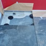 évacuation d'eau pluviale une terrasse en cours de rénovation